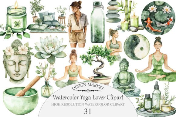 Download Watercolor Yoga Lover Clipart - Water Collection
