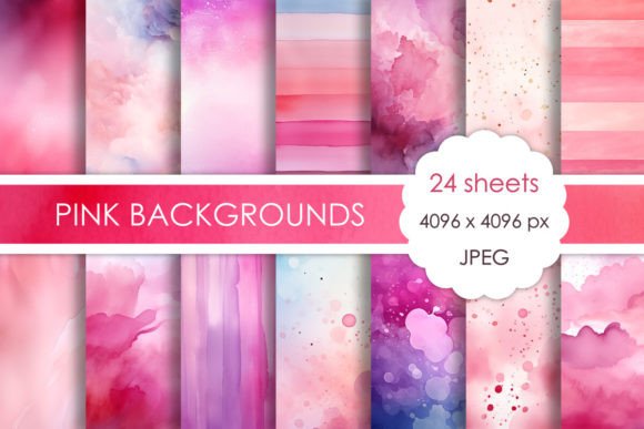 Download Set of Watercolor Pink Backgrounds - Water Collection