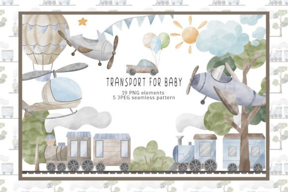 Download Watercolor Transport for Baby Clipart - Water Collection