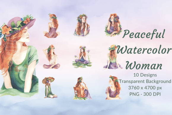 Download Watercolor Woman Relaxation Clip Art Set - Water Collection