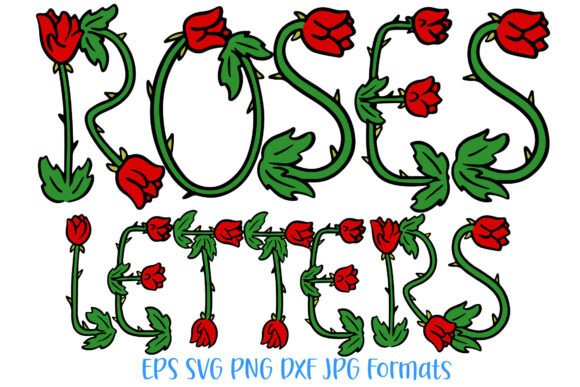 Download Roses Letters Font Spring Flower Doodle - Spring Collection