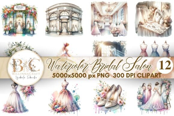Download Watercolor Bridal Salon Clipart - Water Collection