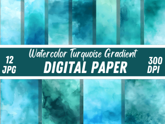 Download Watercolor Turquoise Gradient Background - Water Collection