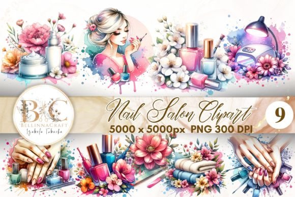 Download Watercolor Nail Salon Clipart - Water Collection