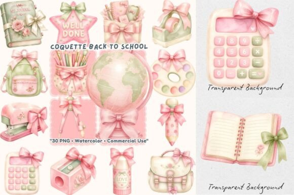 Download Pink Coquette Back to School Watercolor - Water Collection