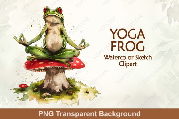 Download Yoga Frog Watercolor Sketch Clipart PNG - Water Collection
