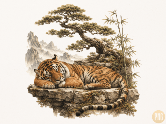 Download Sleeping Tiger PNG, Zen Wildlife Waterco - Water Collection