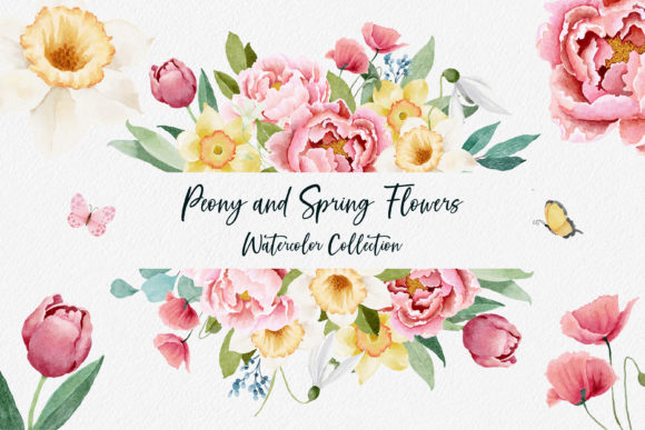 Download Watercolor Peony and Spring Flowers - Water Collection