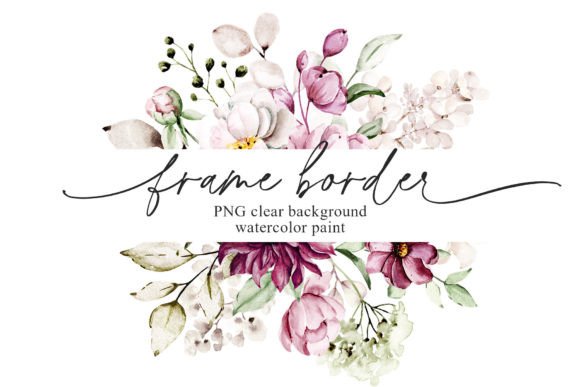 Download Watercolor Flower Frame Border, Peonies. - Water Collection