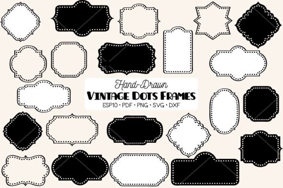 Download Vintage Frames Dots | Retro Border Label - Vintage Collection