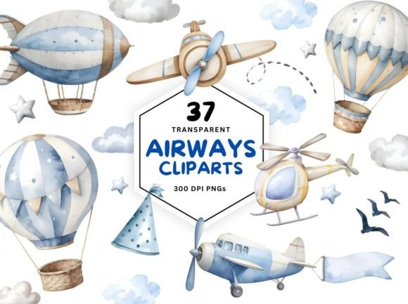 Download Air Transport Watercolor Clipart PNG - Water Collection