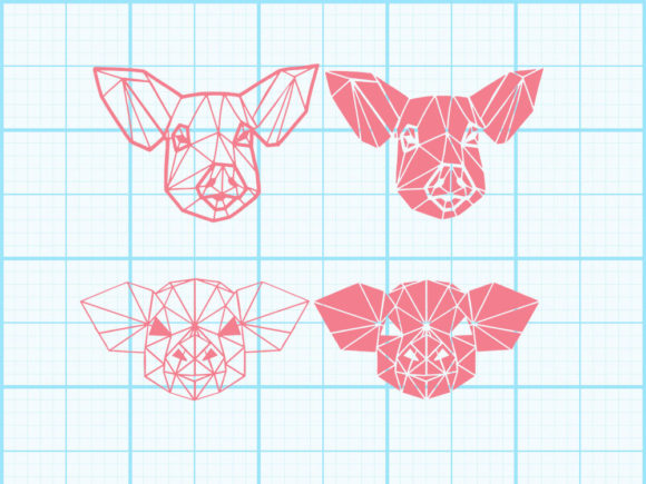 Download Pig Head Geometrical Design - Geometrical design Collection