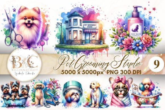 Download Watercolor Pet Grooming Salon Clipart - Water Collection