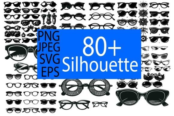 Download Set of Unique Vintage Eyewear Silhouette - Vintage Collection